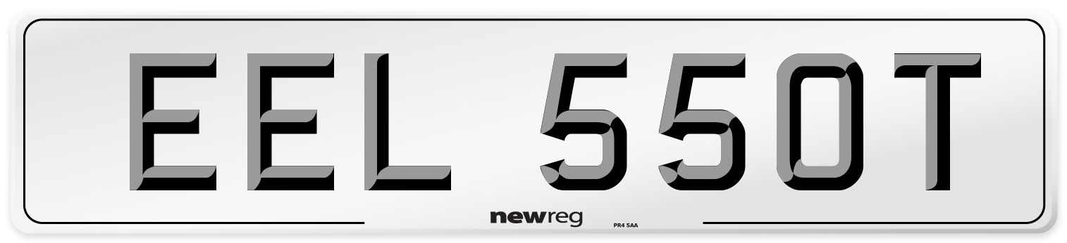 EEL 550T Number Plate from New Reg